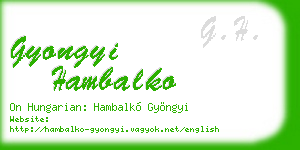 gyongyi hambalko business card